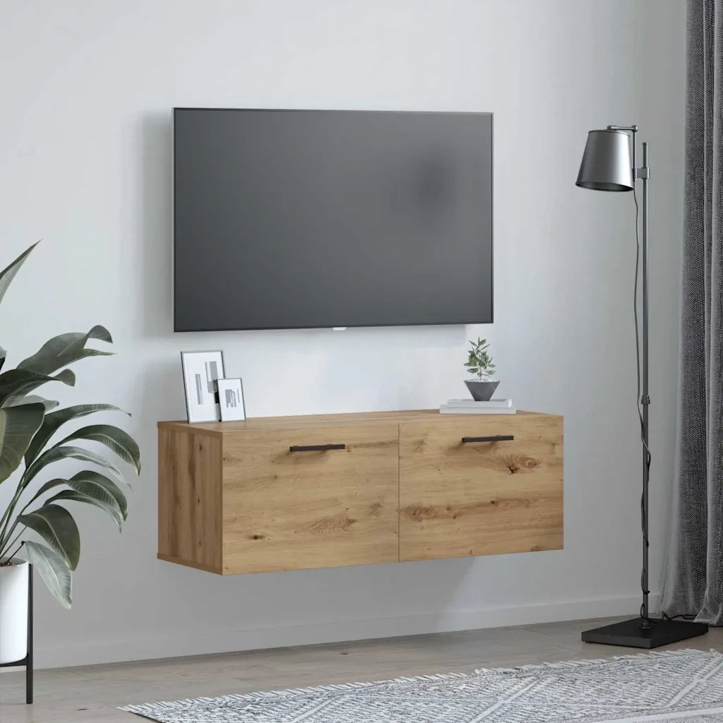 Armadietto a Muro | Mobile a Parete rovere artigianale 100 x 36.5 x 35 cm