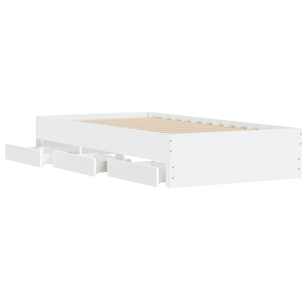 Giroletto con Cassetti Bianco 90x200 cm in Legno Multistrato