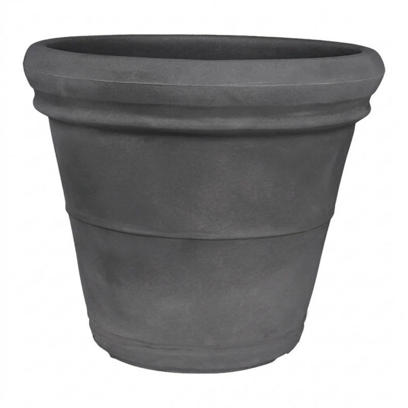 Vaso decorativo classico tradizionale Ø55 H49 in polimero resistente antracite per piante per giardini e terrazze - Made in Italy - Monacis