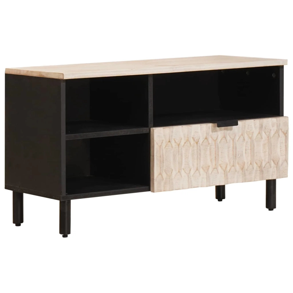 Mobile TV con cassetto Finitura Bianco Lavato 80 x 33 x 46 cm 4017881