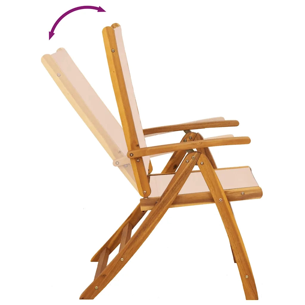 Set Pranzo da Giardino 7pz Legno Massello di Acacia e Textilene