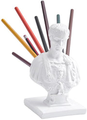 Organizzatore per pennarelli e matite con statua di busto in cera, decorazione romana per ufficio e casa, nuovo prodotto per docenti e storici
