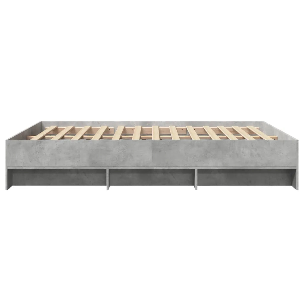 Letto matrimoniale | Letto per adulti | Giroletto Grigio Cemento 150x200 cm in Legno Multistrato