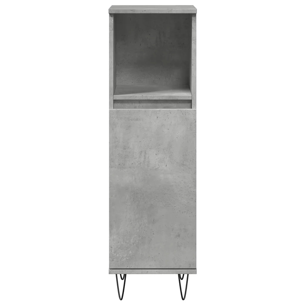 vidaXL Set Mobili da Bagno 3 pz Grigio Cemento in Legno Multistrato