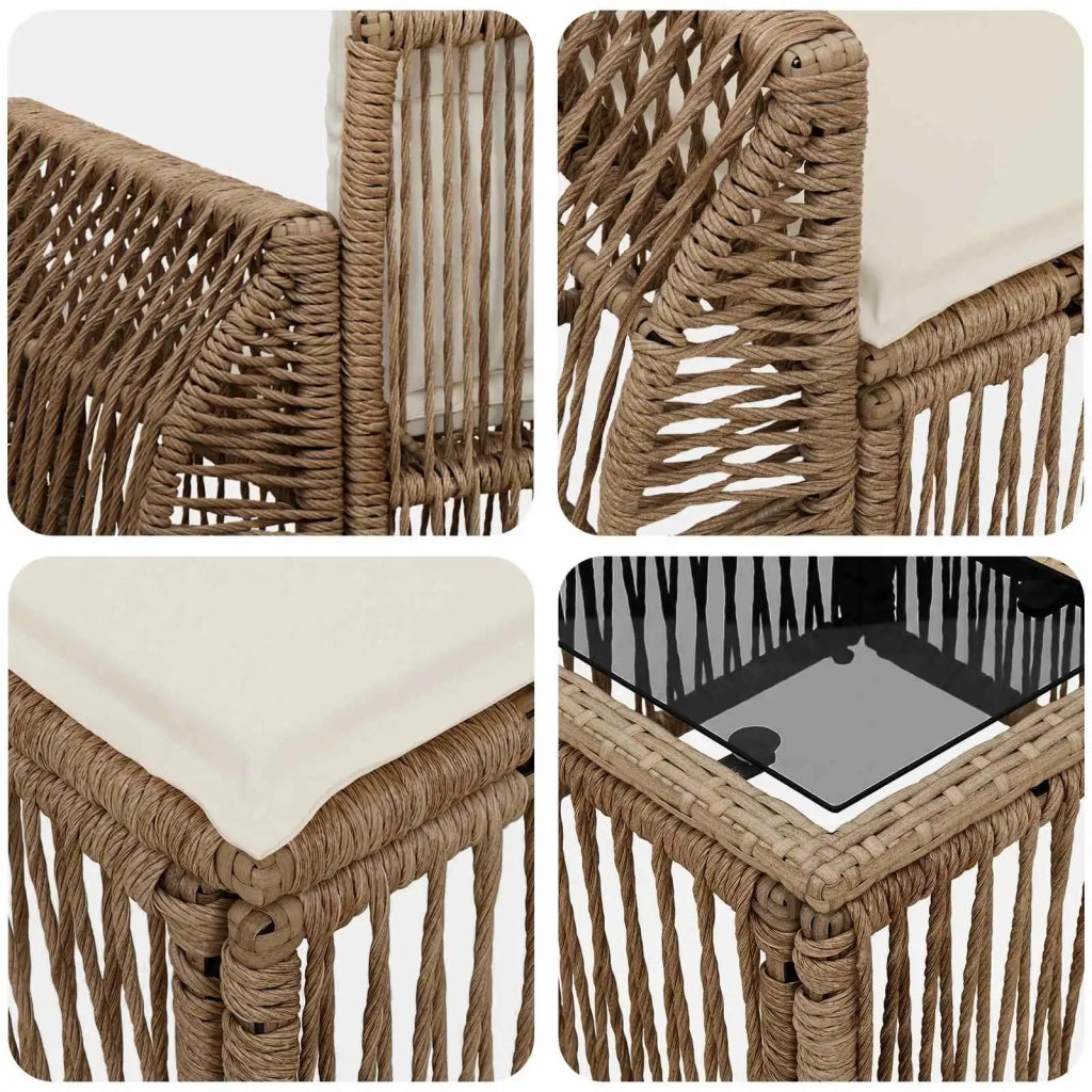 Set Divano da Giardino 8 pz Beige polyrattan 3435357