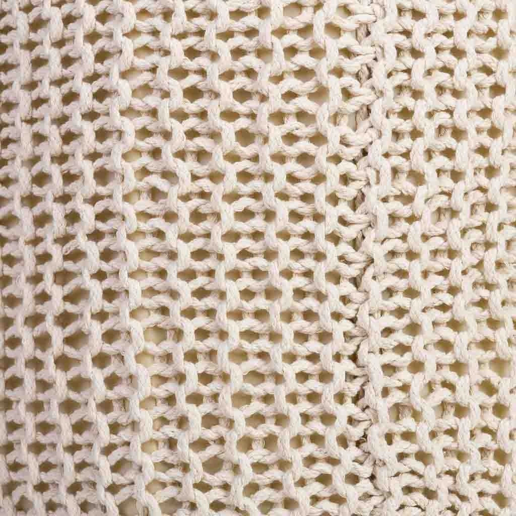 Sgabello in cotone intrecciato e legno giallo 35x35x44h cm