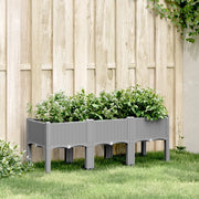 Fioriera da Giardino con Gambe Grigio Chiaro 120x40x42 cm in PP 367897