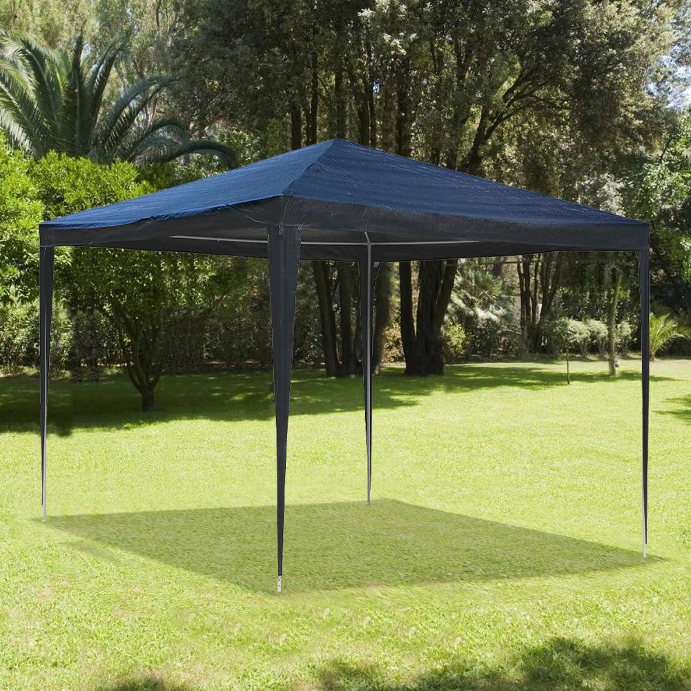 Gazebo Giardino 3x3mt Metallo Telo Impermeabile Blu Terrazzo Stand Fiera Blu