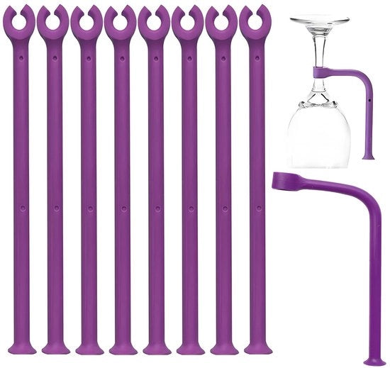 Supporto per Lavastoviglie in Silicone - 8 Pezzi - Protezione per Calici da Vino - Flessibile - Ideale per Lavaggio Sicuro - Blu