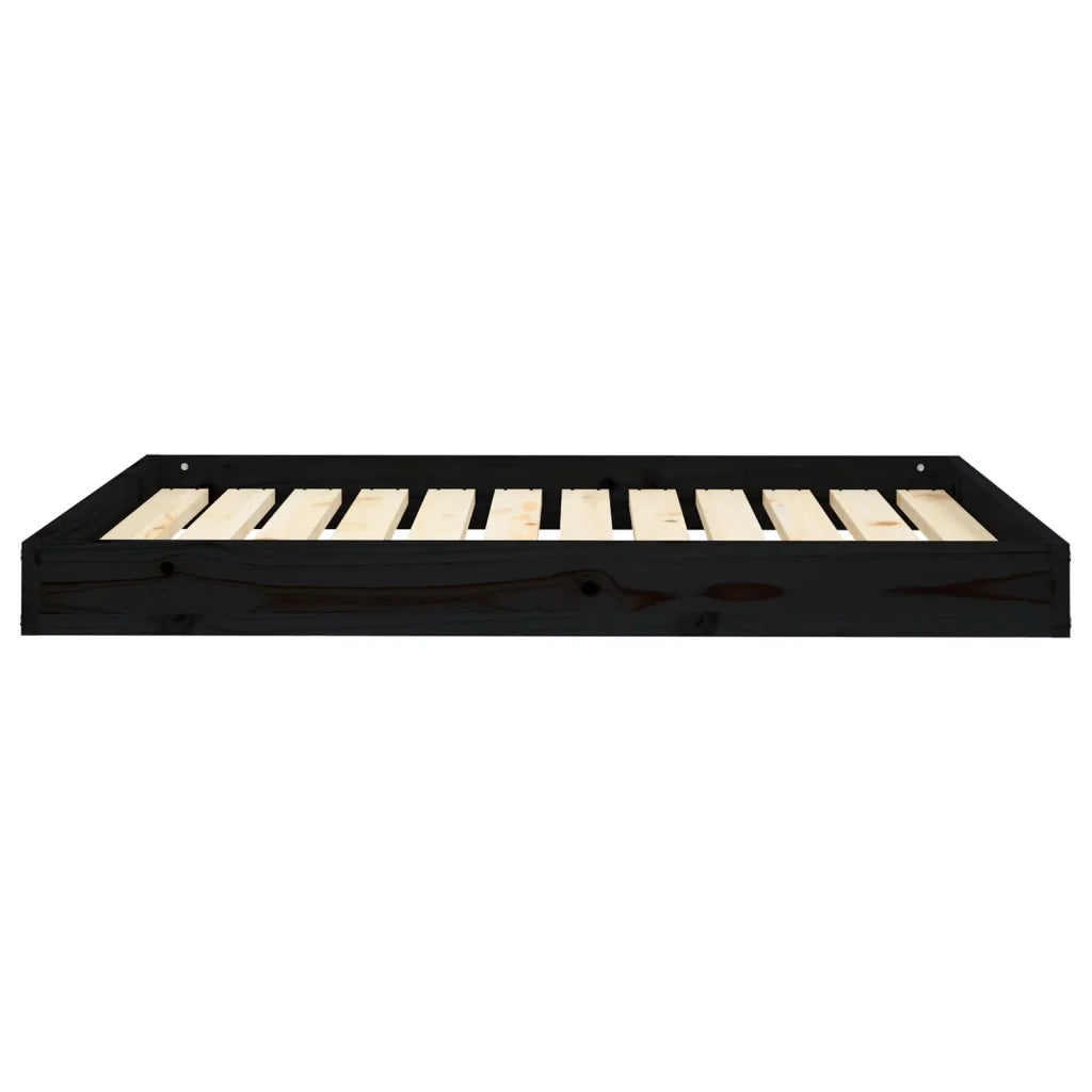 Cuccia per Cani Nera 101,5x74x9 cm in Legno Massello di Pino