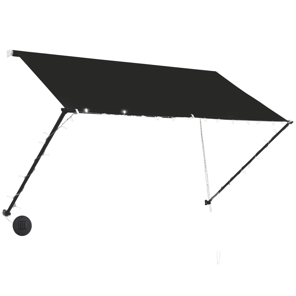 Tenda da Sole Retrattile con LED 250x150 cm Antracite 145917