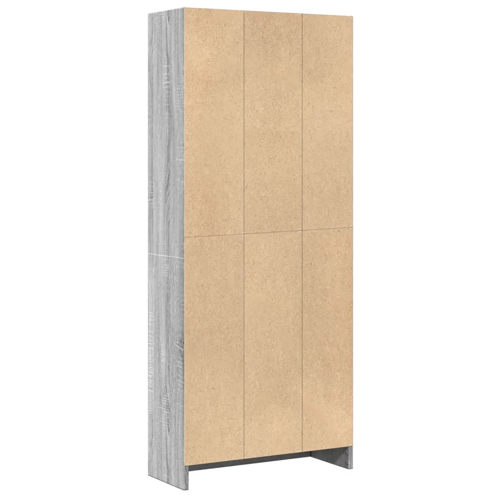Libreria-Scaffale per Libri-Mobile di Stoccaggio Grigio Sonoma 60x24x143 cm in Legno Multistrato