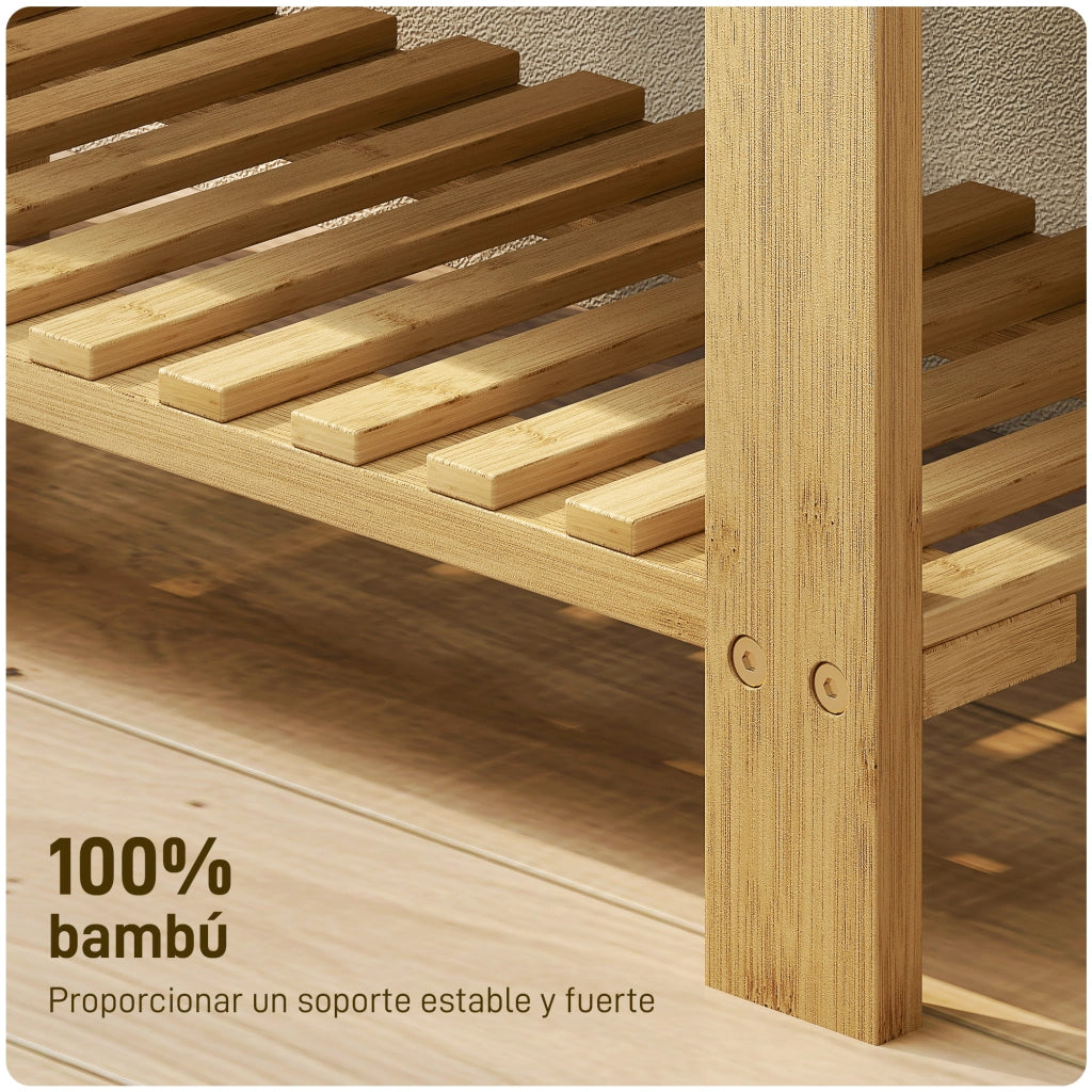 Banco per scarpe in bamb¨´ con cuscino ¨C zephmum ¨C 60x29x49 cm grigio
