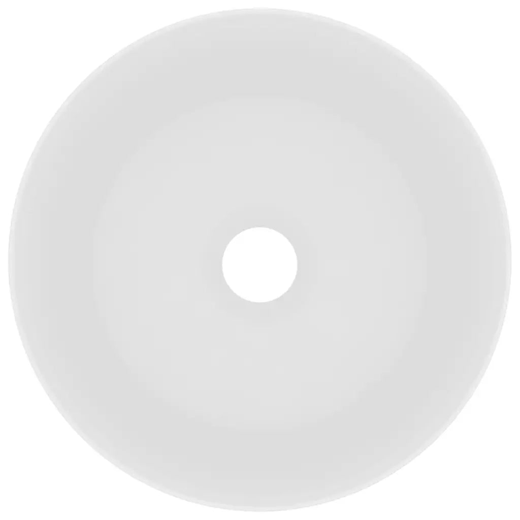 Lavandino Lusso Rotondo Bianco Opaco 40x15 cm in Ceramica CFW2580779