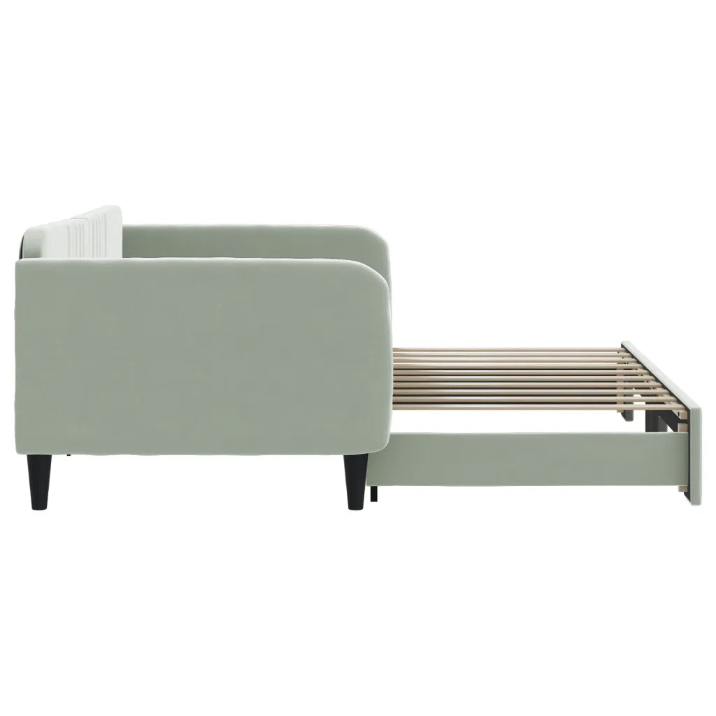 Divano Letto con Letto Estraibile Grigio Chiaro 90x190 Velluto 3197076