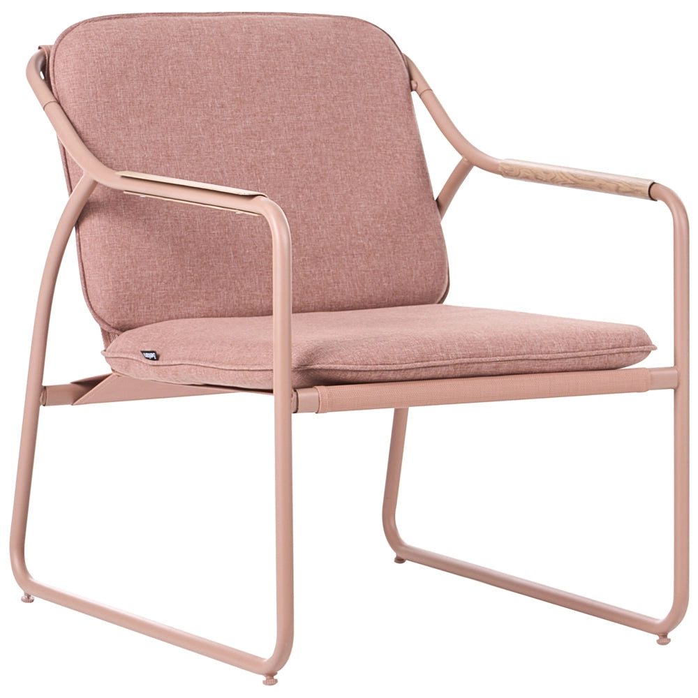 Set da Giardino con Divano 4 Posti in Acciaio Marrone con Cuscini in Olefina e Tavolino da Caffè in Vetro Temperato dal Design Moderno