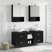 Set di mobili per il bagno 5 pcs Rovere Nero 3406720