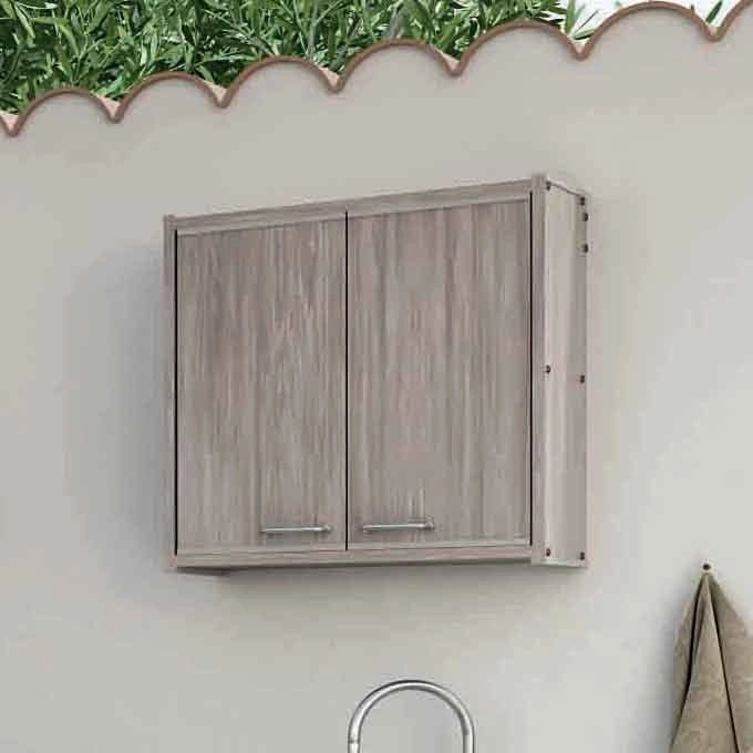 PENSILE bagno in PVC in KIT per interni/esterni - Dim: 59 x 59 x 22 cm - CR - colore: LEGNO ROVERE