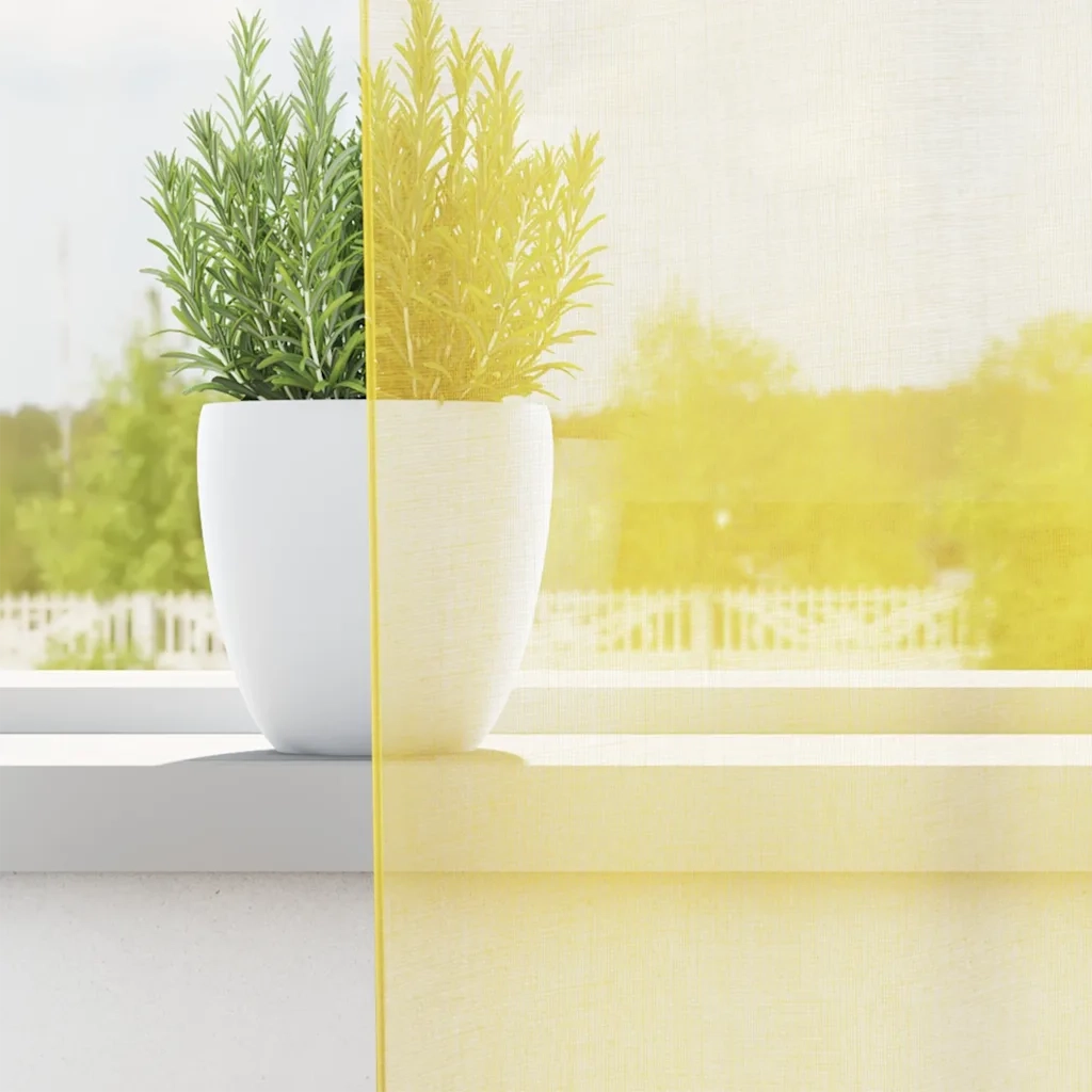 vidaXL Tende in Voile con Occhielli 2 pz Giallo