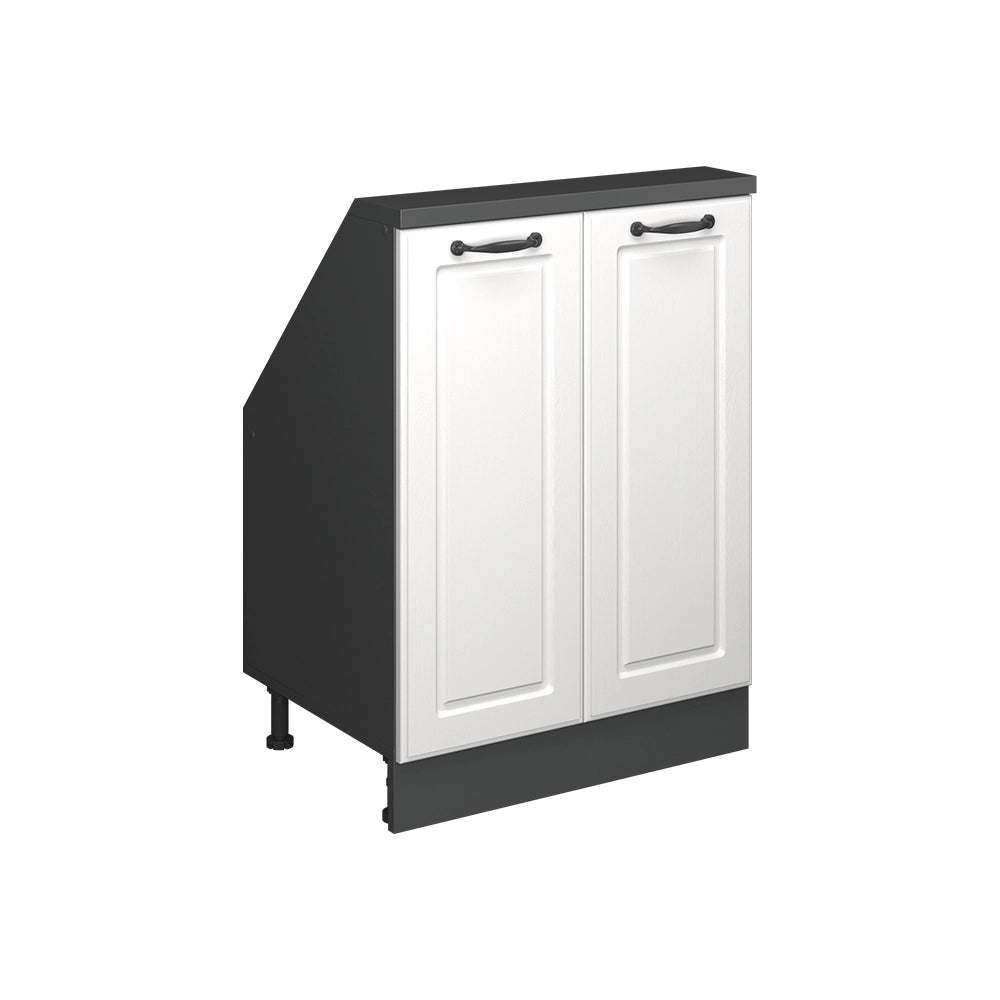 Mobile cucina sottotetto R-Line Bianco rustico/Antracite 60 cm con 2 porte Vicco