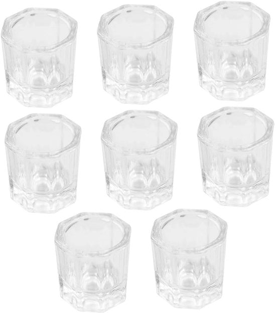 Bicchieri per verniciatura 8 pezzi - contenitore liquido in cristallo - kit per decorazione - manufatto in plastica - base robusta - scodella per mescolare - bicchiere per verniciatura