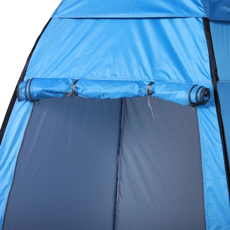 Tenda doccia pop-up per una persona in poliestere blu con tasche interne e montaggio semplice 120 × 120 × 190 cm