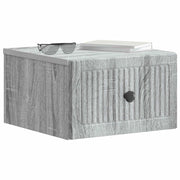 Set di 2 Comodini | Armadio da Notte | Mobiletto da notte a muro Grigio Sonoma 33 x 34,5 x 20 cm