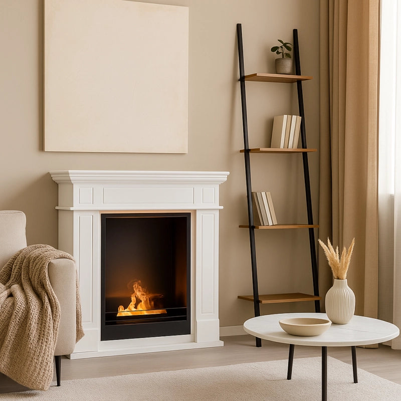 Camino Decorativo Ecologico a Bioetanolo in legno Top di Gamma Classic da 3 Kw/h L98xP32xH83 Cm