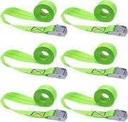 6 pezzi di cavi di fissaggio robusti con chiusura a morsa per la fissazione del carico - 2,5 cm x 1 m (Verde)