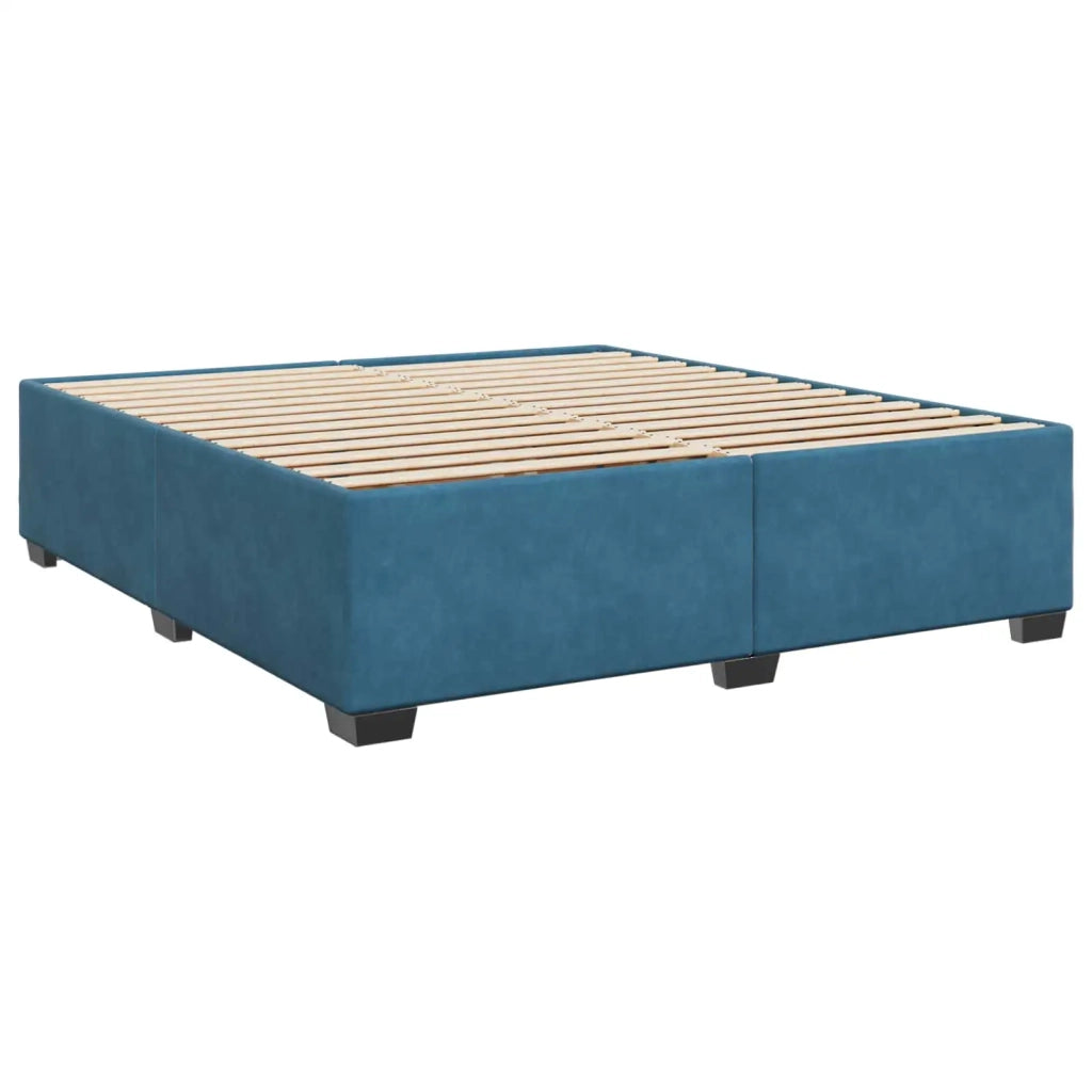Letto box spring con materasso Blu Scuro 180 x 200 cm Velluto 3450762