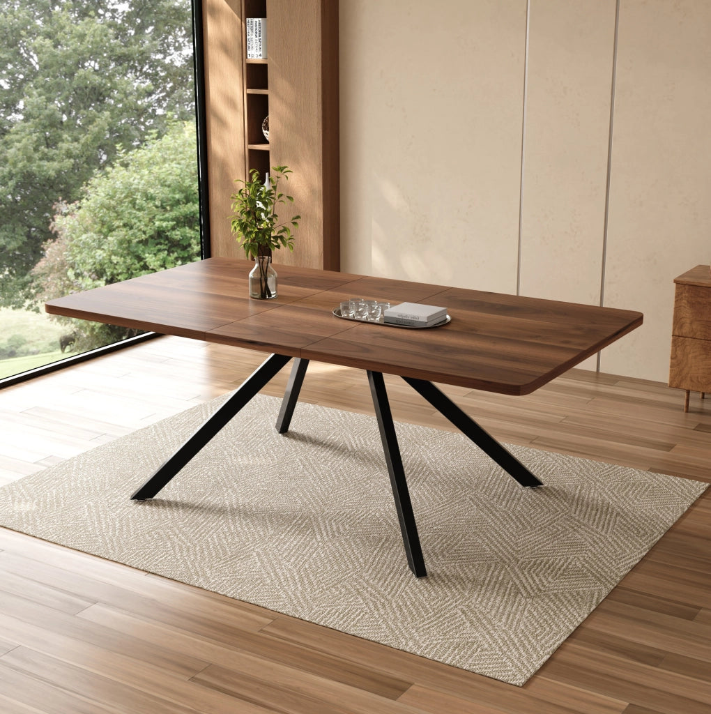 Tavolo da pranzo allungabile MDF noce 160-240 x 90 cm