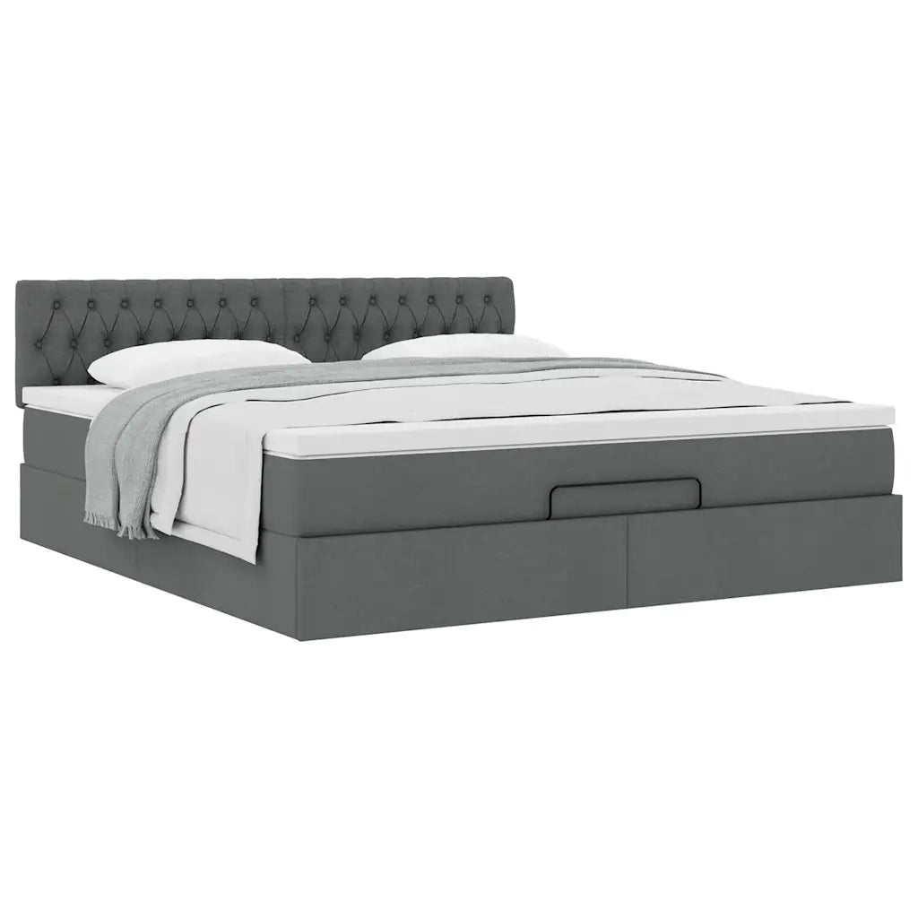 Struttura Letto Pouf con Materasso 160x200 cm in Tessuto 3311554