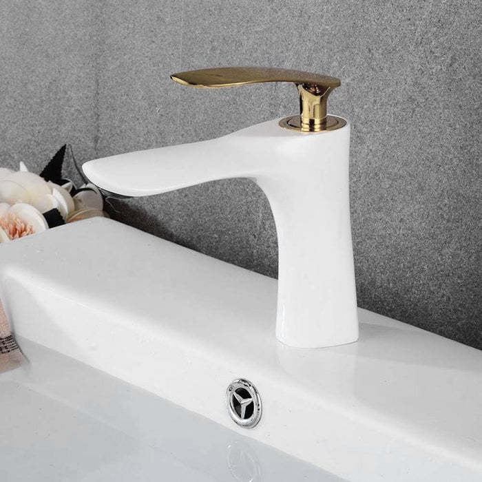 Rubinetto Da Lavabo Rea Orbit White Gold Low