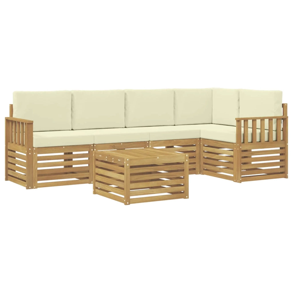 Set di divani da esterno 6 pcs Bianco e Crema 59 x 59 x 37 cm 3391865
