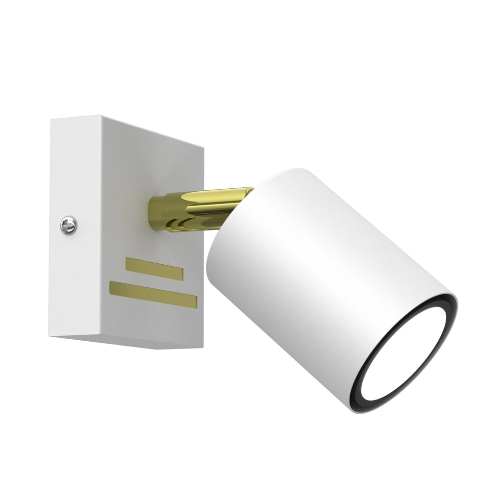 Faretto parete/soffitto orientabile bianco oro GU10 8W Luminex
