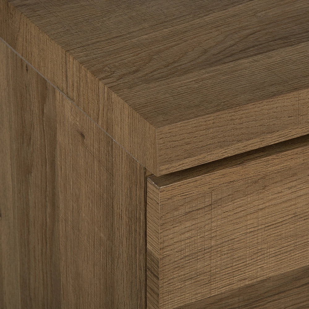 Madia credenza a 3 ante in legno scuro con base in metallo a slitta grigia in alluminio con ripiani Mobile contenitore per la casa industriale