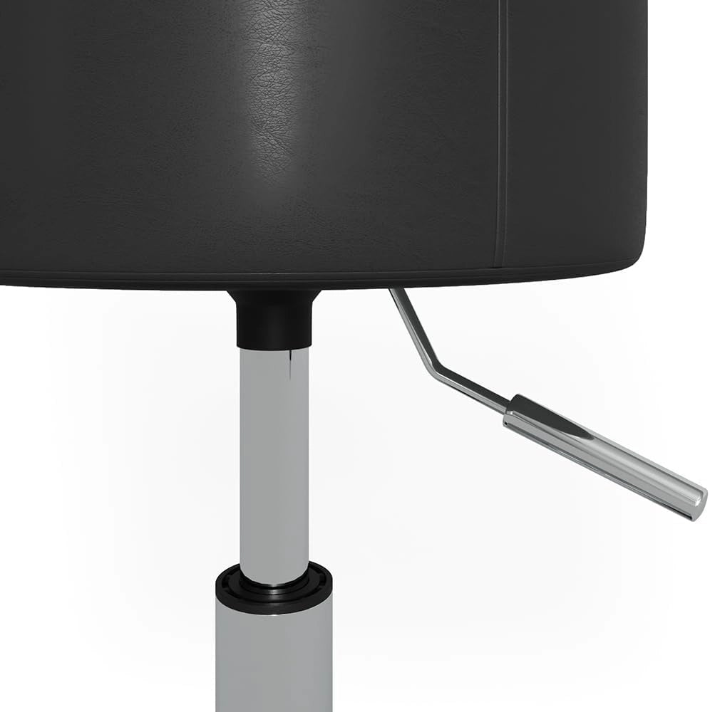 Sgabello Design, Nero, 33.5 x 67 cm per tavolo da toeletta, regolabile in altezza con rivestimento in similpelle resistente