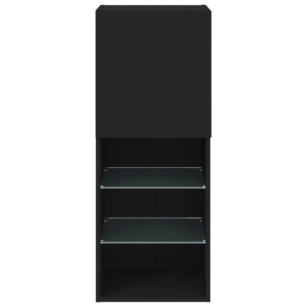 Mobile TV multimediale scaffale TV credenza mobile TV per sala da pranzo soggiorno camera da letto con luci LED 40,5 x 30 x 102 cm nero 02_0026598