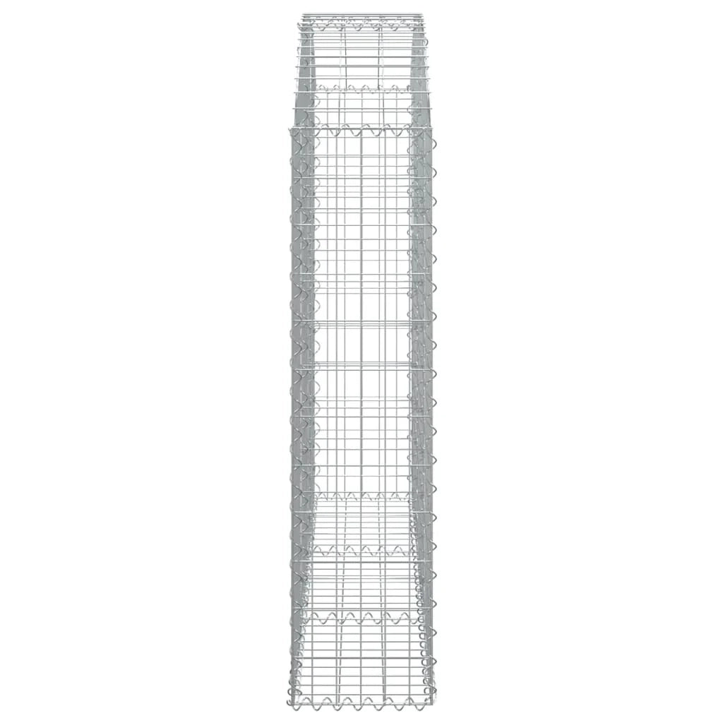 Gabbione cesto gabbia recinzione muro di contenimento ad arco 150 x 30 x 120/140 cm ferro zincato Argento 02_0039971