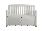 Cassapanca Bauole da Giardino Patio Storace Bench Bianco 132,7 x 61,2 x 89,5 cm