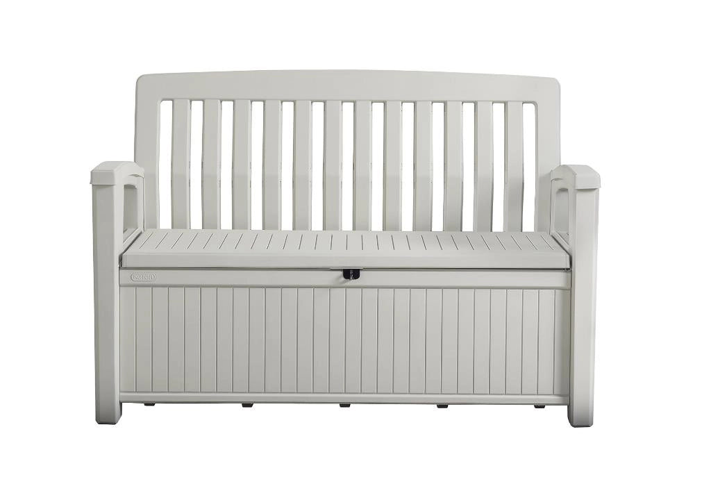 Cassapanca Bauole da Giardino Patio Storace Bench Bianco 132,7 x 61,2 x 89,5 cm
