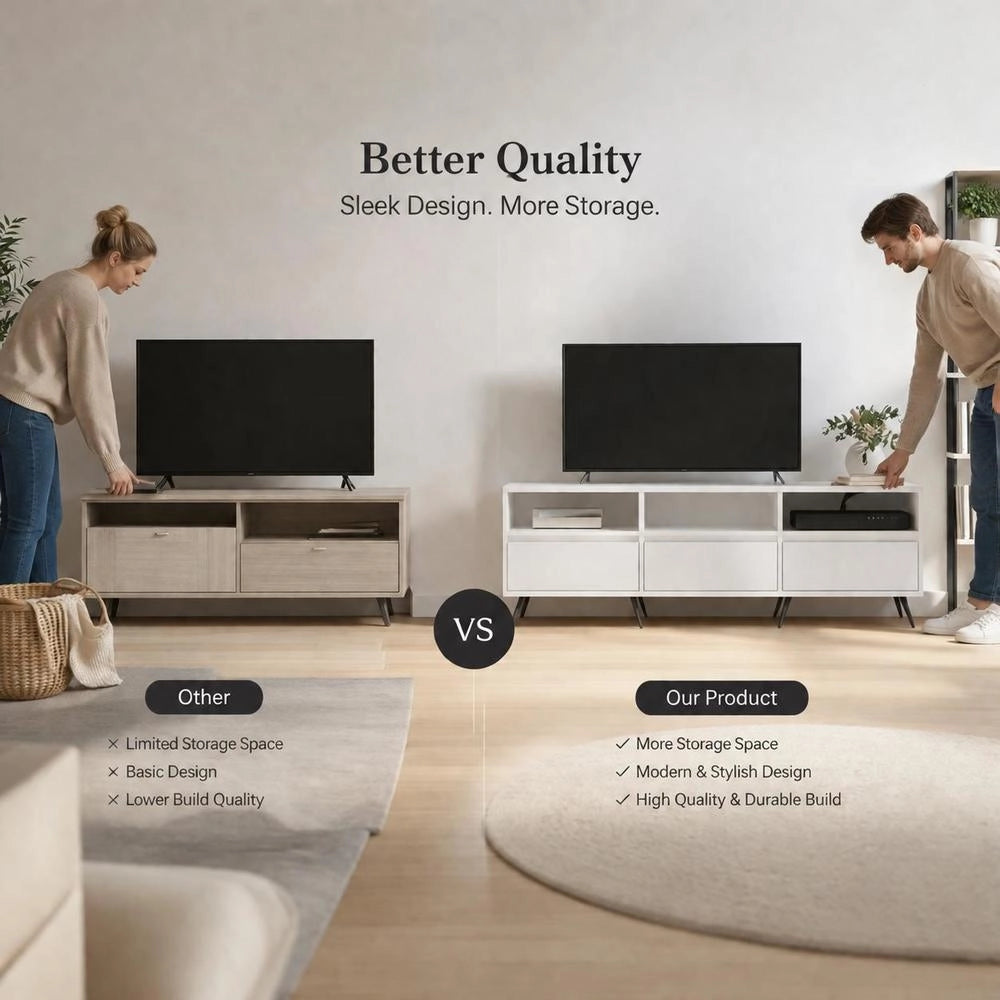TV Cabinet White 150x30x44.5 Cm Wood-based Material