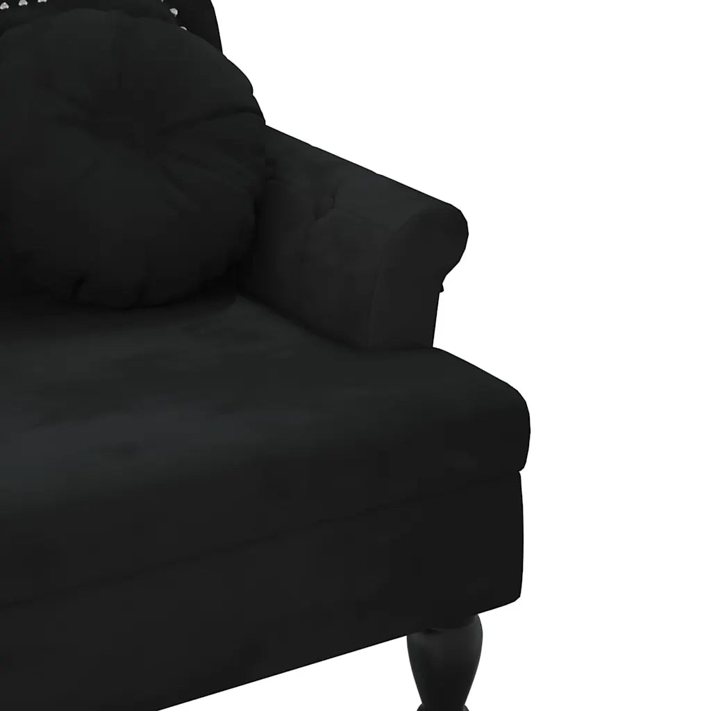 Panca con Cuscini Nera 120,5x65x75 cm in Velluto