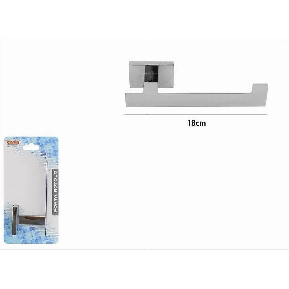 Trade Shop - Porta Rotolo Moderno Da Muro In Acciaio Lucido 18cm Accessori Arredo Bagno 87217 -