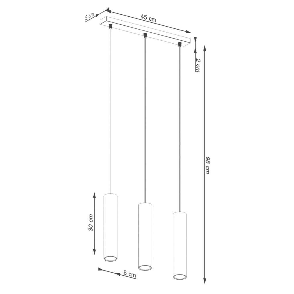 Sospensione moderna beige a barra 3xGU10 MODENO Pure Lume