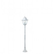 LAMPIONE CON COLONNA 'OLD' 60 W - cm 18 x 18 x h 121 bia./arg.  - SOVIL