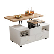 Tavolino da salotto 100x50x47.5 cm; sollevabile e pieghevole; MDF; colore naturale