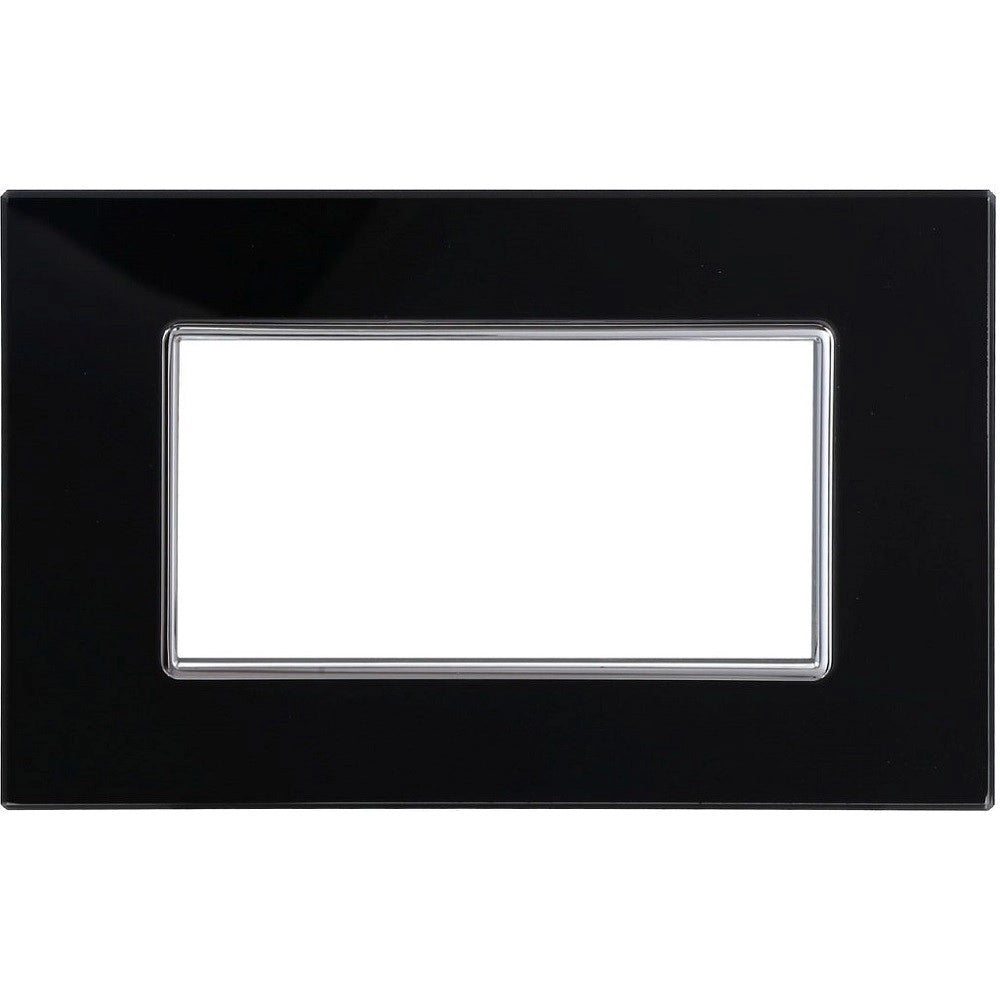 Trade Shop - Placca Cristal 3m 4m 6m Nero Effetto Vetro Compatibile Con Bticino Axolute -