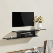 Mensola TV Støvring Sospesa a Muro 21 x 150 x 25 cm Nero [en.casa]