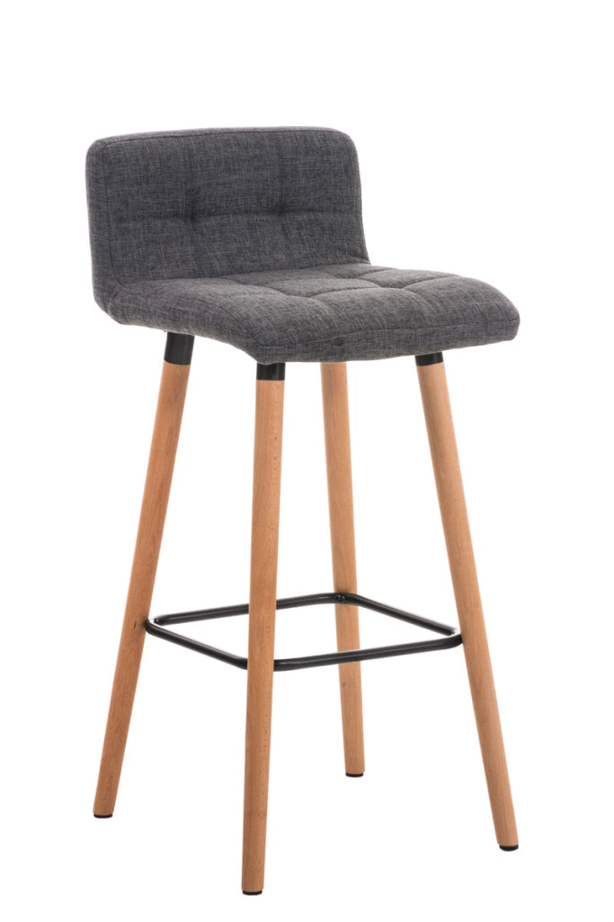 Sgabello Lincoln in tessuto grigio chiaro